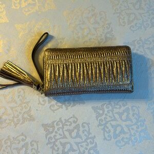 Stella & Dot Gathered Continental Wallet Rose Gold NEW